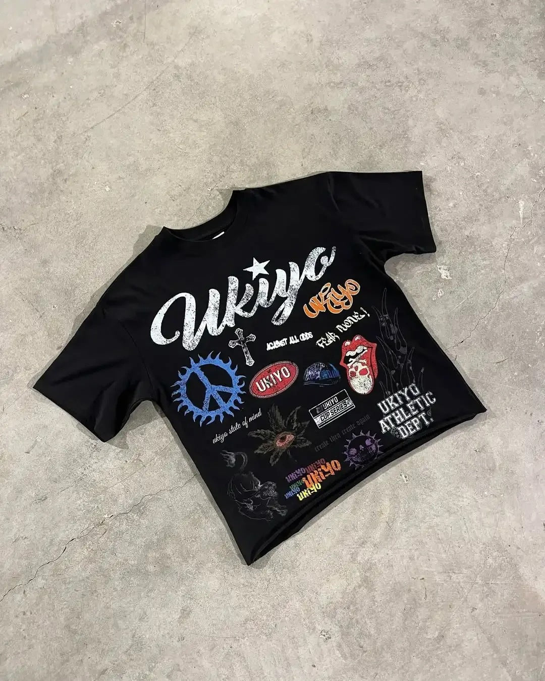 Graphic Print Cotton T-Shirt Oversized Casual Top