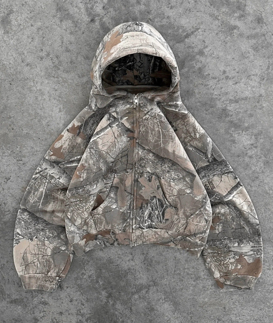 Men's American retro hooded sweatshirt