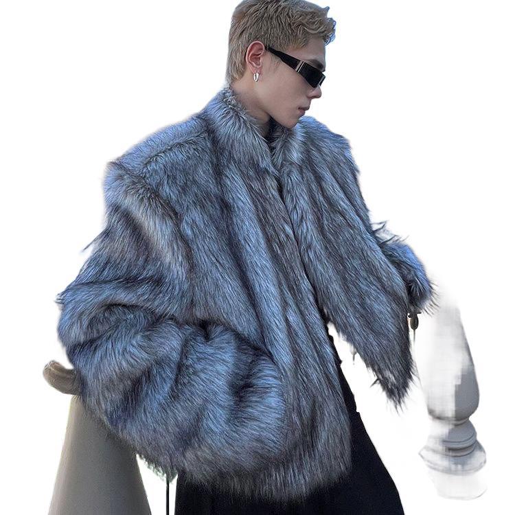 Short Faux Fur Mens Coat