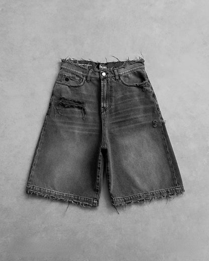 Gothic Washed Denim Shorts