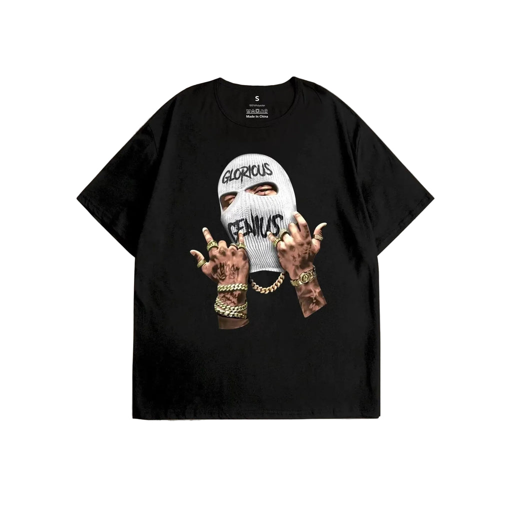Hip-Hop Style Retro Cotton Round-Neck T-Shirt
