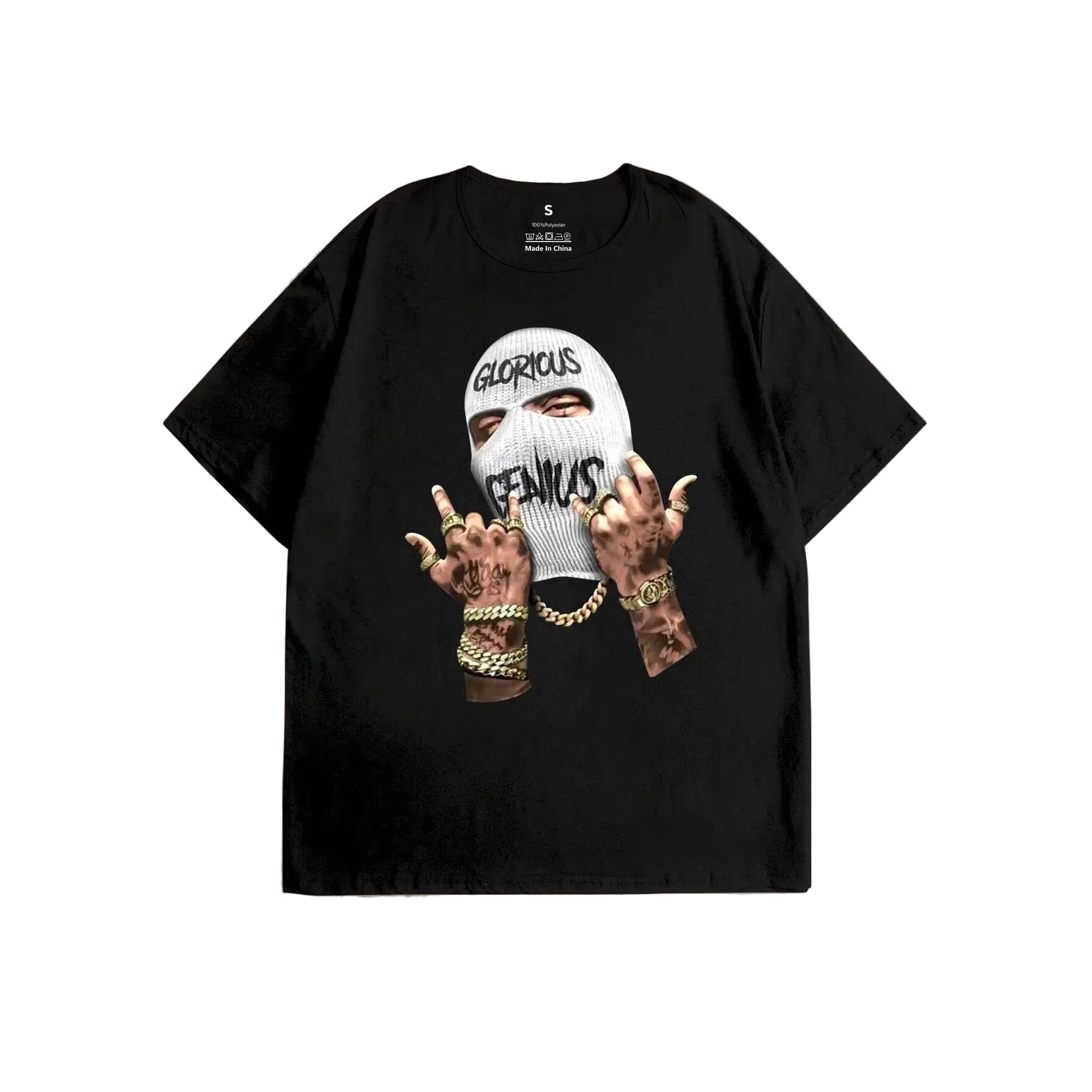 Hip-Hop Style Retro Cotton Round-Neck T-Shirt