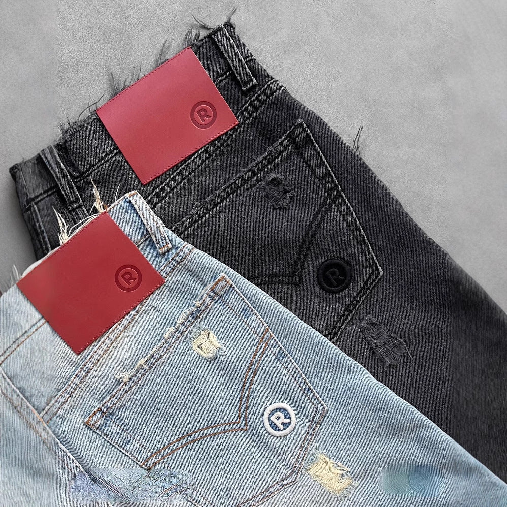 Gothic Washed Denim Shorts