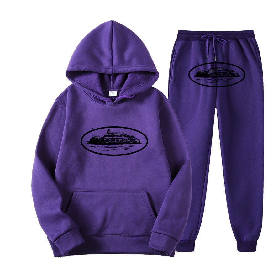 Loose hoodie set for trendy street wear