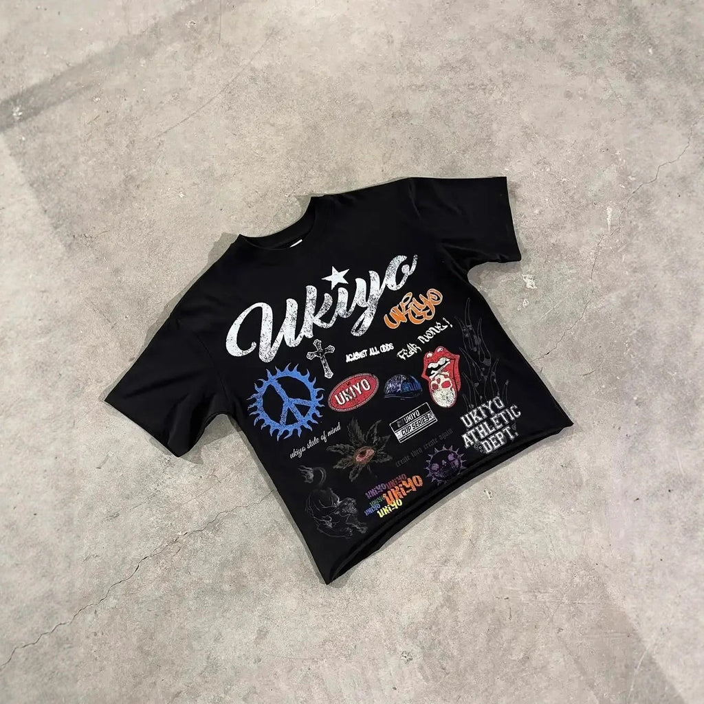 Graphic Print Cotton T-Shirt Oversized Casual Top