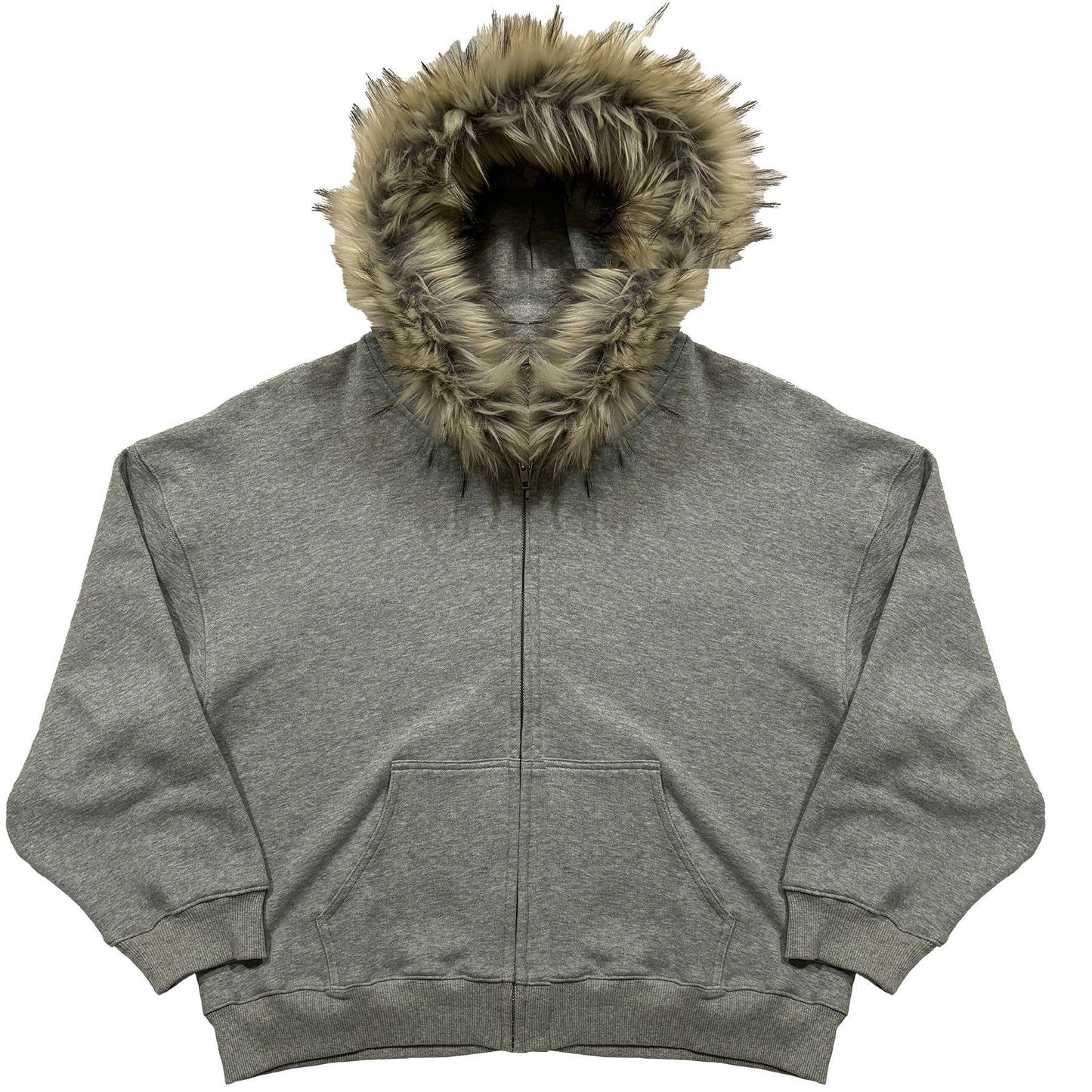 Fluffy Printed Pullover Hoodie