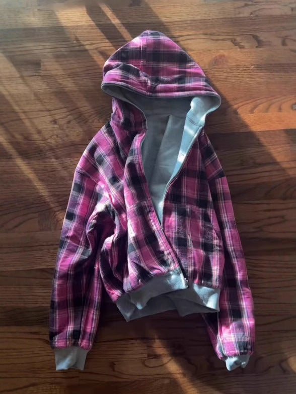 Reversible Letter Embroidery Hooded Sweatshirt