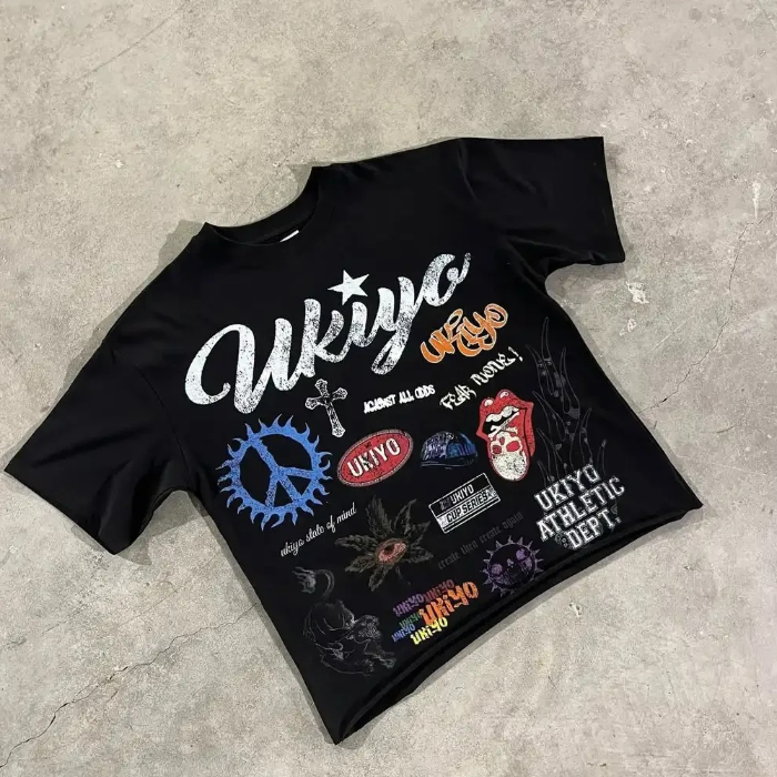 Graphic Print Cotton T-Shirt Oversized Casual Top