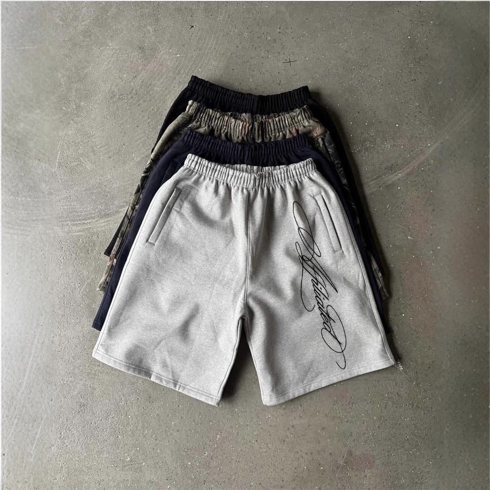 Retro Washed Cotton Casual Shorts for Men