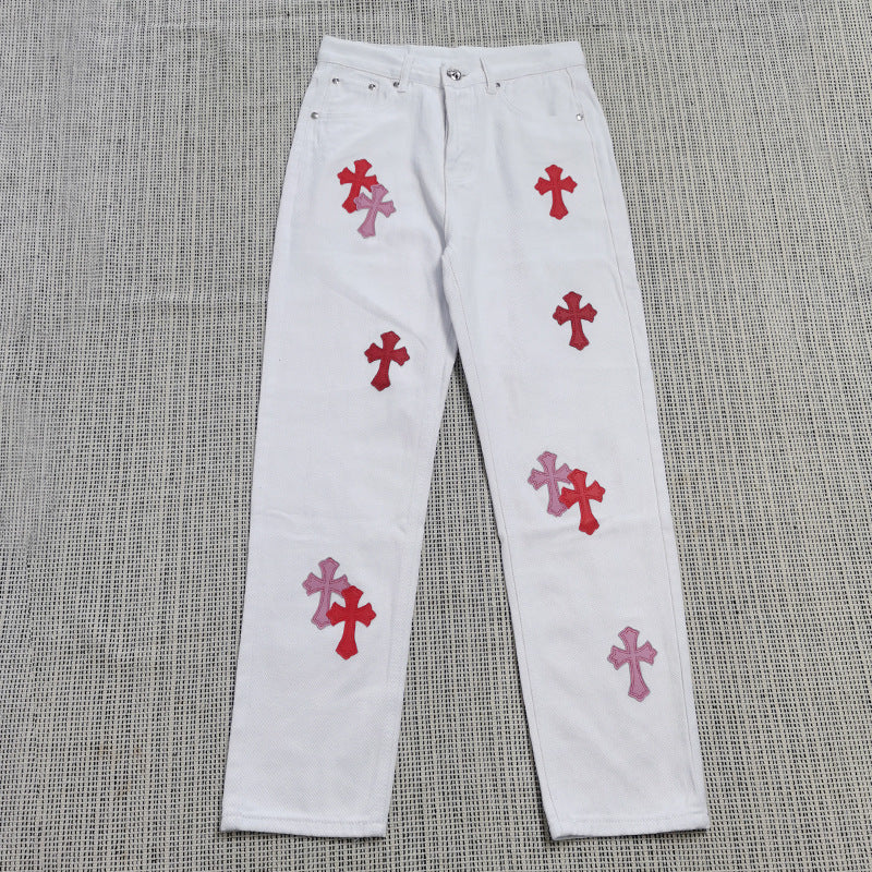 Loose Printed Straight Jeans Chrome Hearts