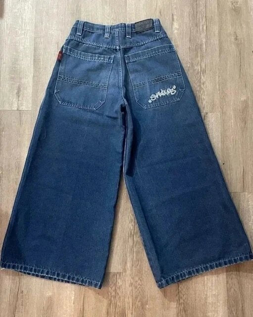Hip-hop style straight-leg jeans
