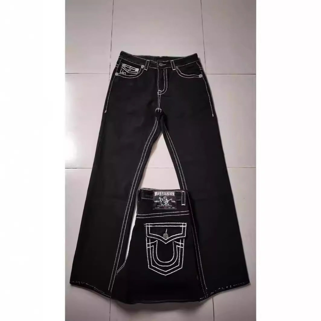 High street streetwear brand denim casual pants