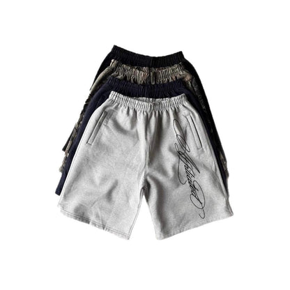Retro Washed Cotton Casual Shorts for Men