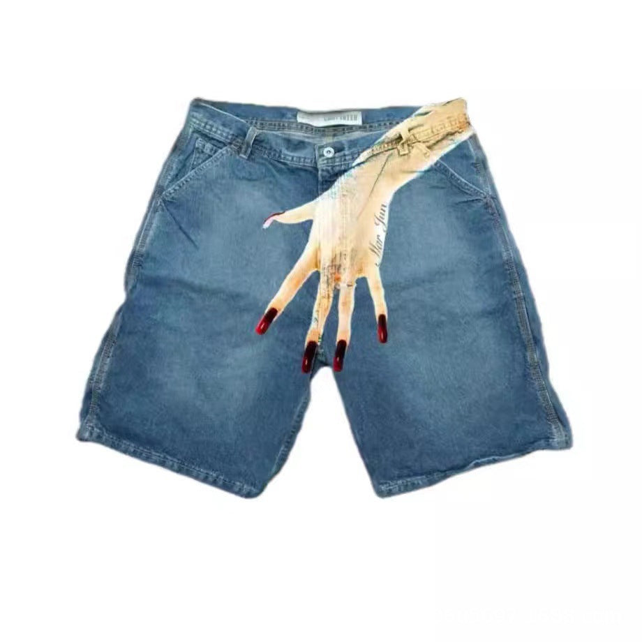 Mens denim shorts
