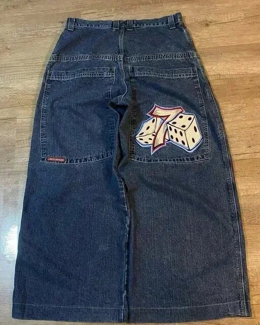 Hip-hop style straight-leg jeans