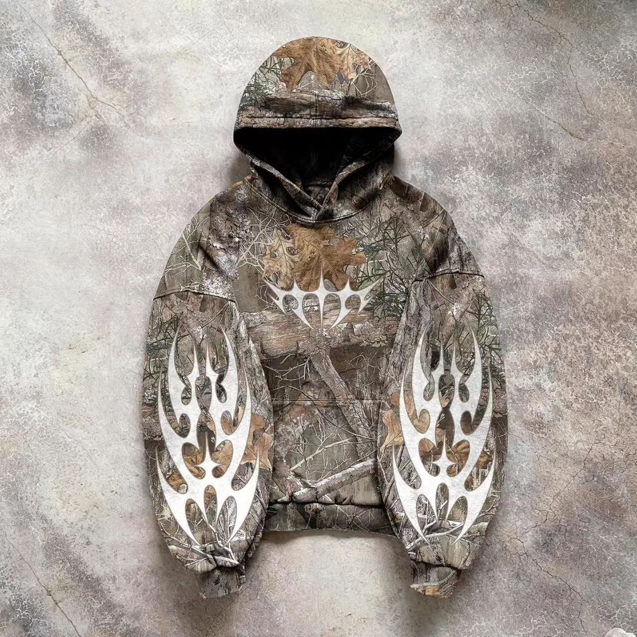 Men's American retro hooded sweatshirt