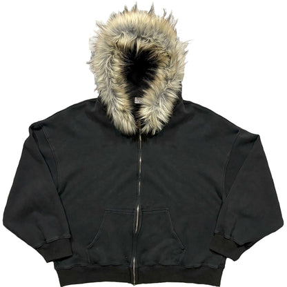 Fluffy Printed Pullover Hoodie
