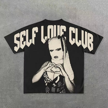 Men's printed punk casual short-sleeved shirt
