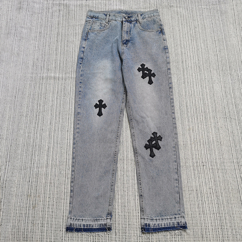 Loose Printed Straight Jeans Chrome Hearts