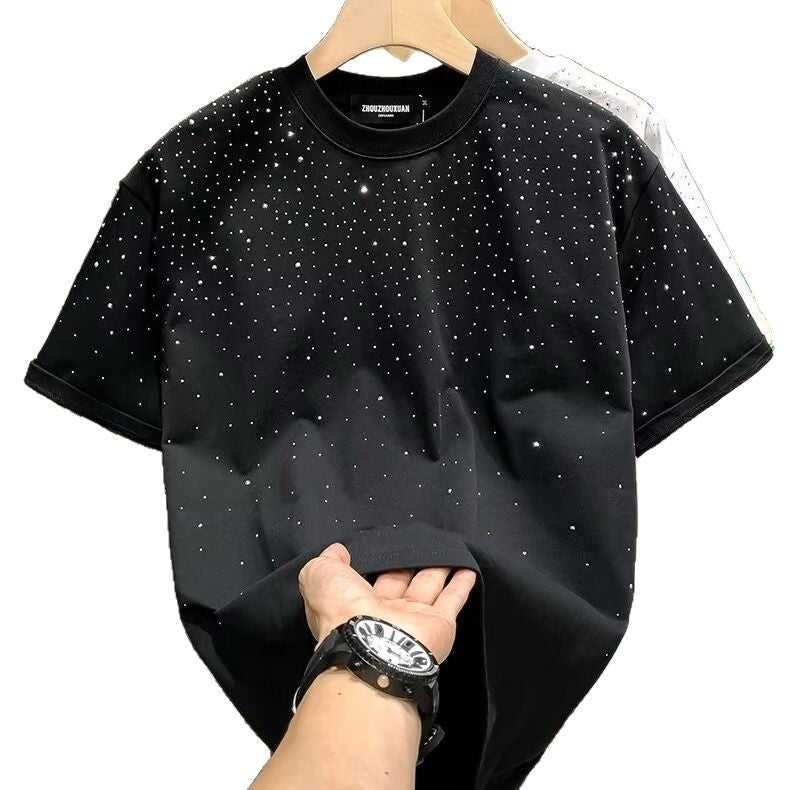 Mens Rhinestone Short Sleeve T-Shirt