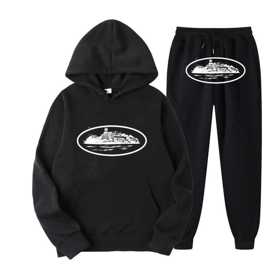 Loose hoodie set for trendy street wear