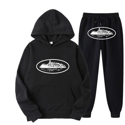 Loose hoodie set for trendy street wear