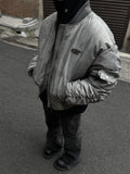 Retro Pleated Baseball Jacket