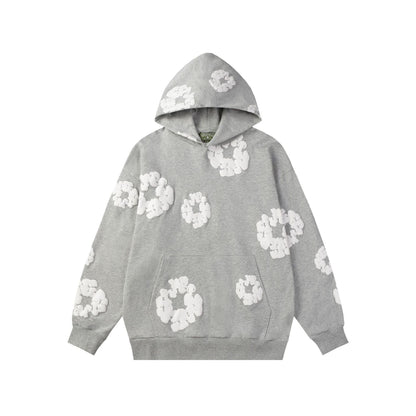 Floral Foam Print Hooded Sweatshirt and Pants Set