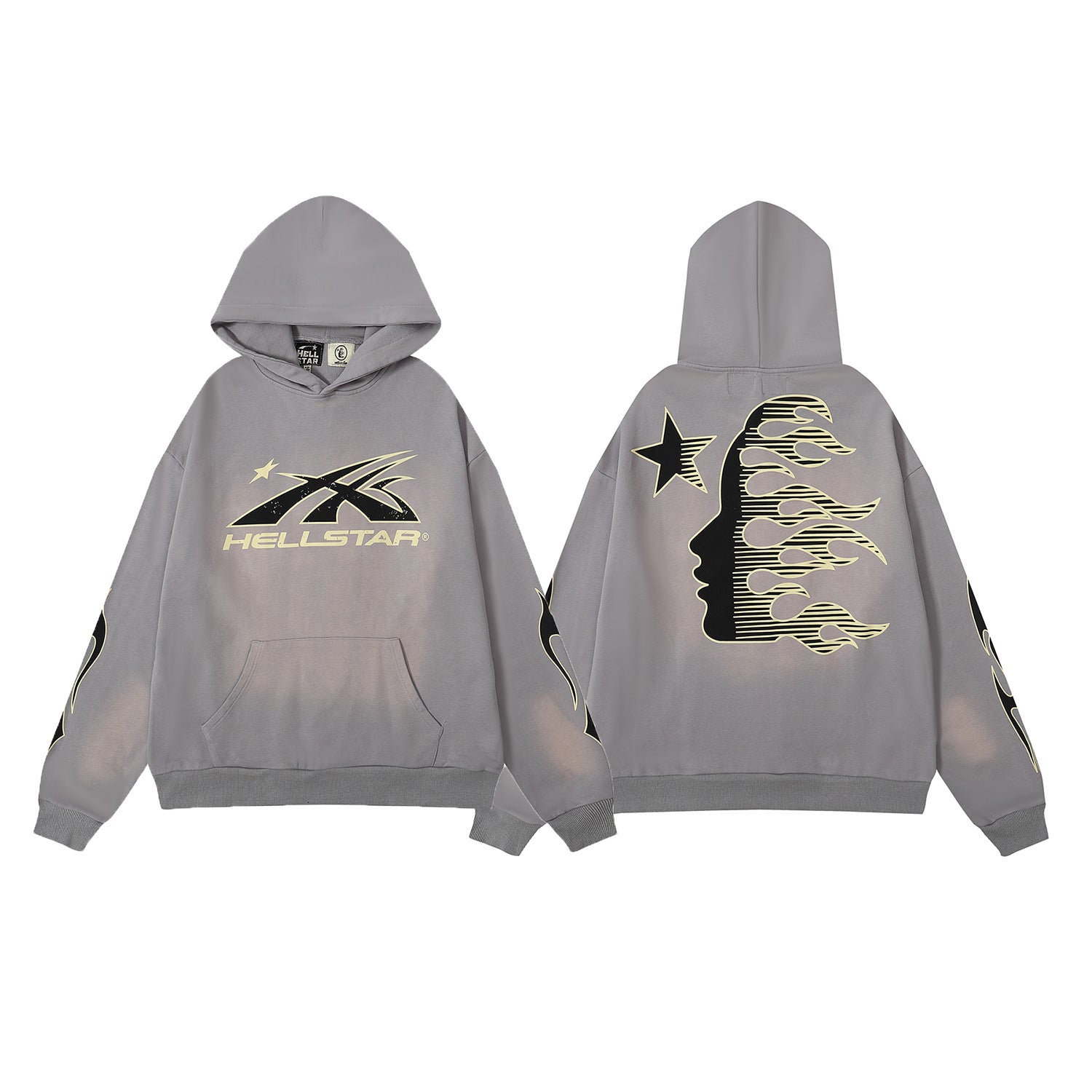 Retro Cotton Hooded Sweatshirt for Men and Women Hellstar