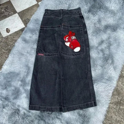 High Waist Wide Leg Cotton Jeans