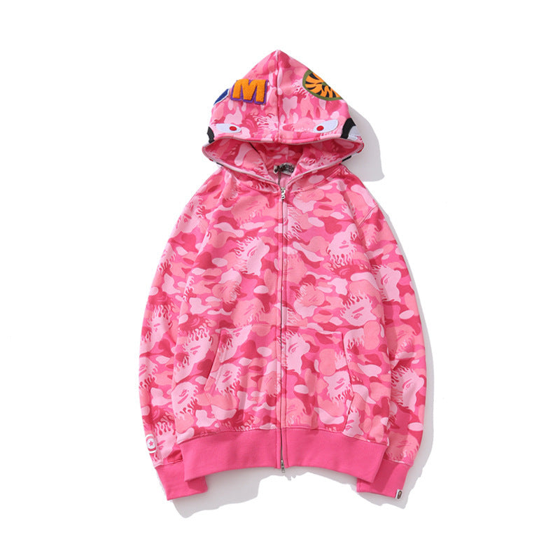 Hooded Cardigan Zipper Fleece Sweatshirt