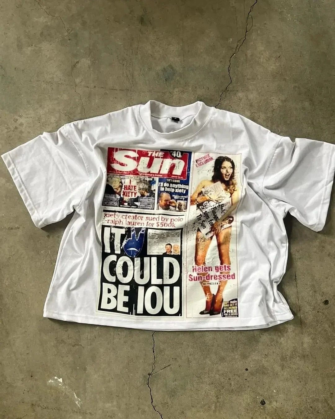 Graphic Print Cotton T-Shirt Oversized Casual Top