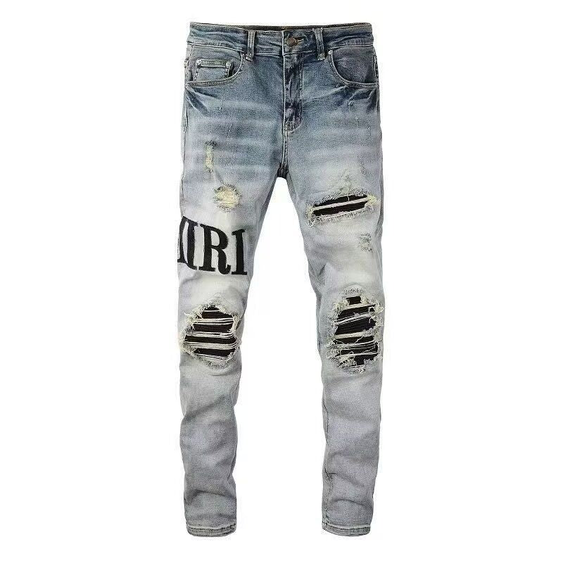 Distressed Patch Jeans Amiri
