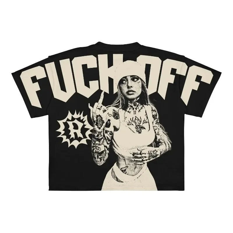 Men's printed punk casual short-sleeved shirt