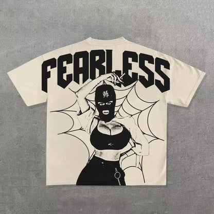 Men's printed punk casual short-sleeved shirt