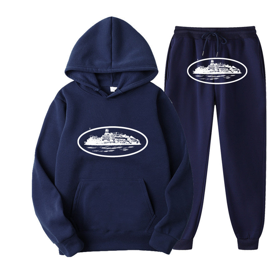 Loose hoodie set for trendy street wear