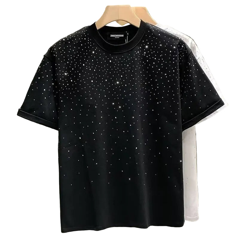 Mens Rhinestone Short Sleeve T-Shirt
