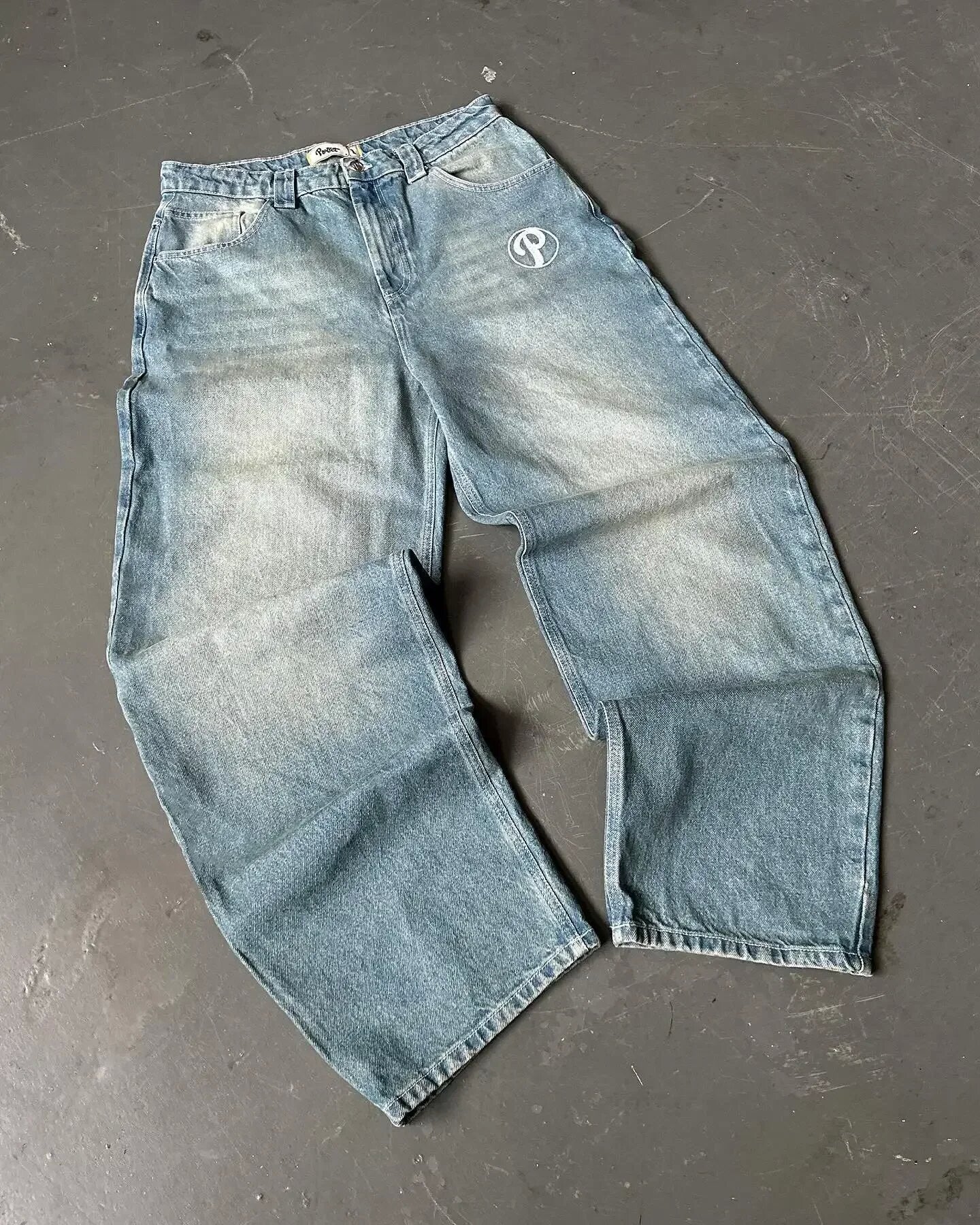 High Waist Wide Leg Cotton Jeans